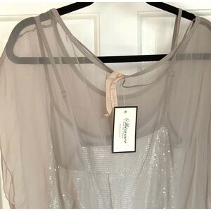 Shimmer Silk Dress with Sequin Underlay